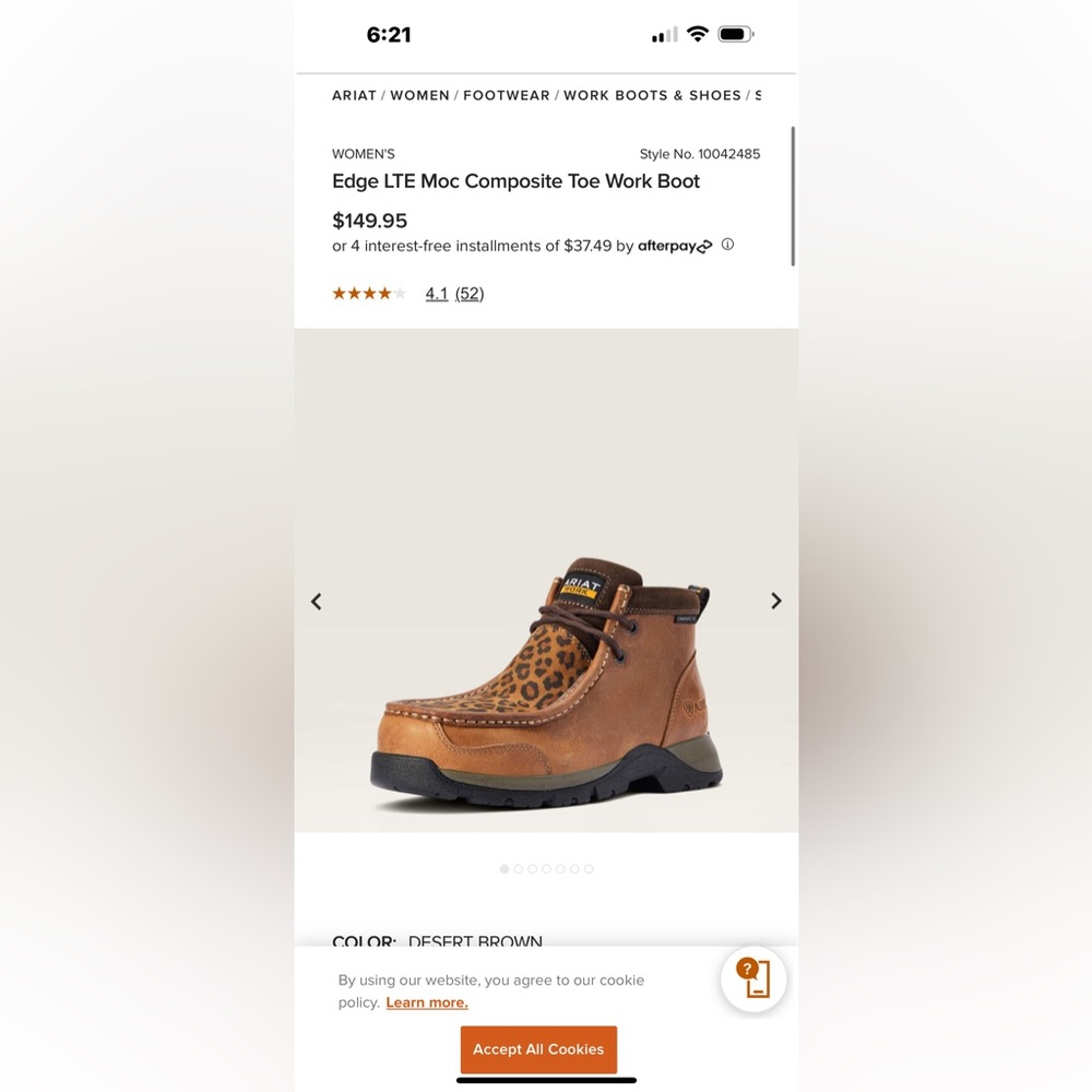Brand new size 6 ariat work boots